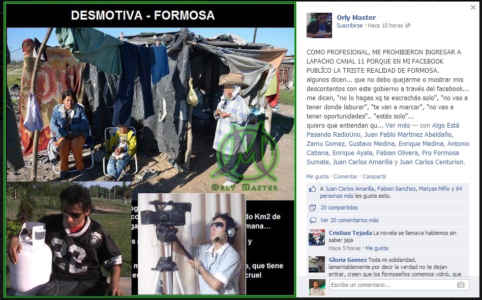 Captura de la cuenta de Facebook de Orly Master.