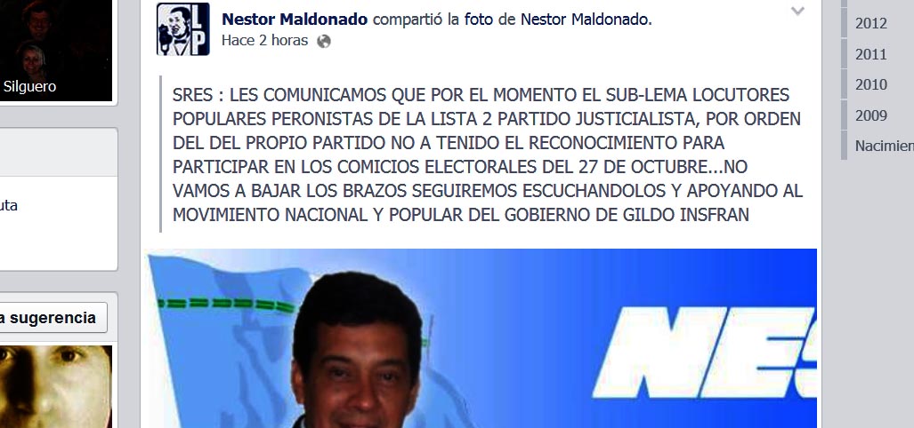 Facebook de Néstor Maldonado.