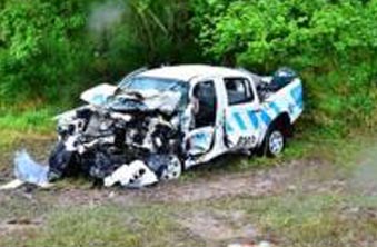 Dos policías y un hombre de Ibarreta mueren en la Ruta 81, al chocar de frente dos camionetas Toyota