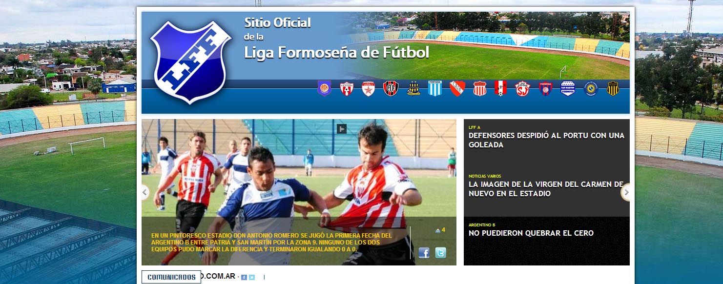 La portada del sitio oficial de la LFF