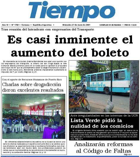 Año 2001. "Charlas sobre drogadicción dieron excelentes resultados" rezaba un título de diario local.