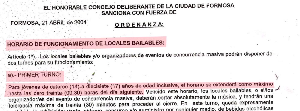 Los menores sólo pueden permanecer hasta las 12 y media de la noche.