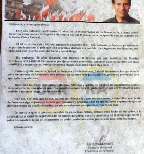 La carta "trucha" de la discordia.