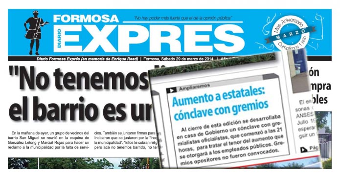 El diario Expres de hoy sábado había anticipado la reunión de anoche con gremialistas.