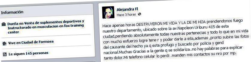 La denuncia en la red social.