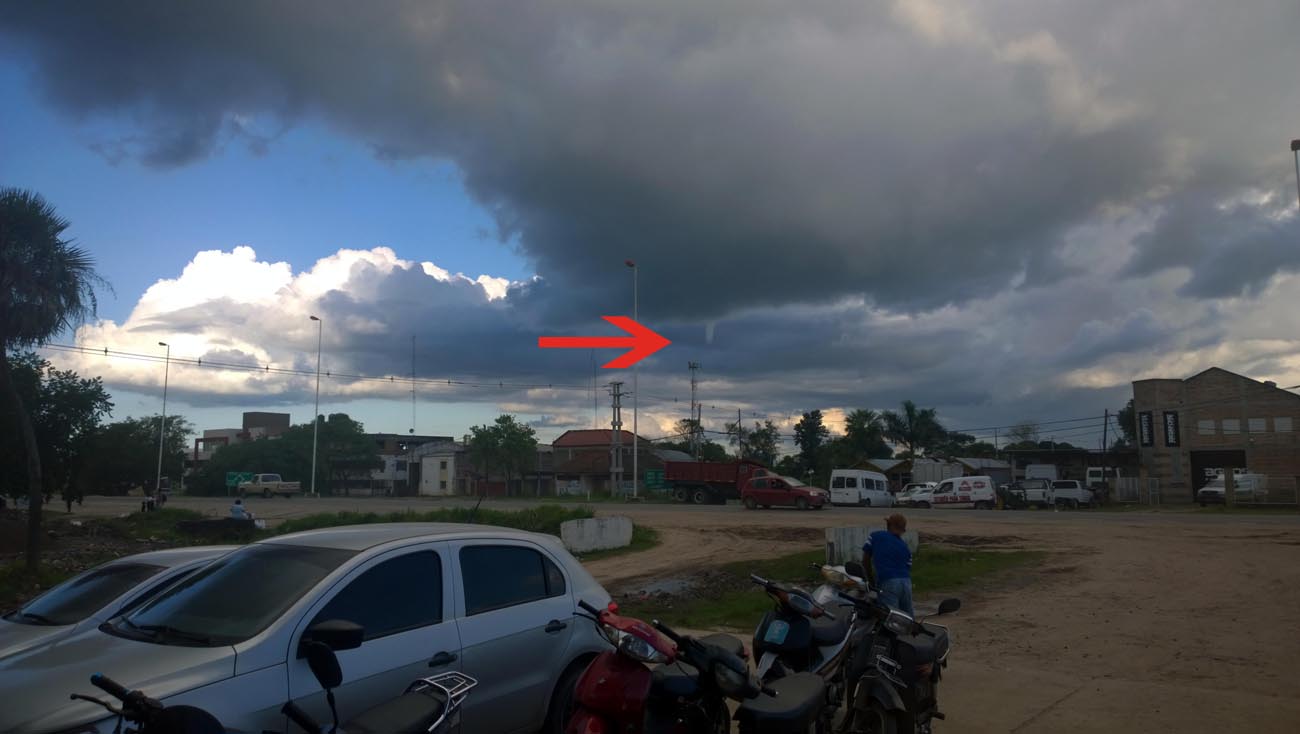 Captura de la extraña formación en Formosa.
