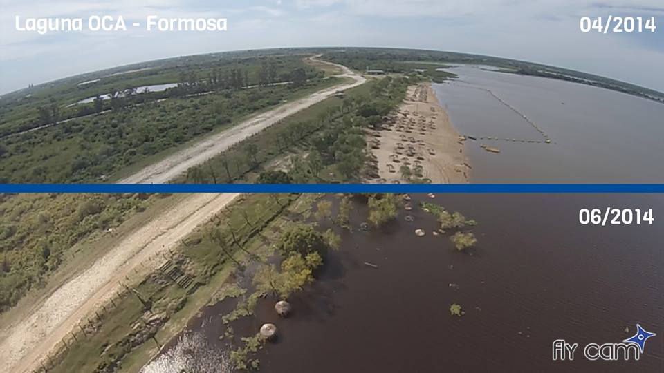 El río Paraguay llegó a los 7,87 mts, e ingresó a la etapa de alerta (video desde aire)