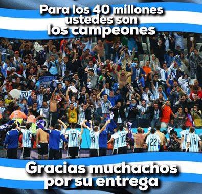 Nada que reprochar, son campeones de mi corazón