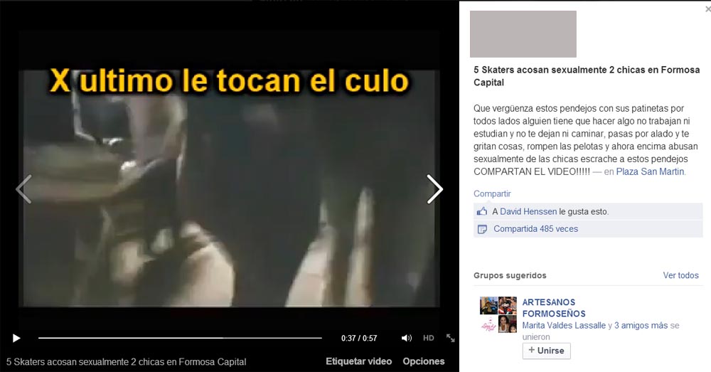 Captura de pantalla de la denuncia social.