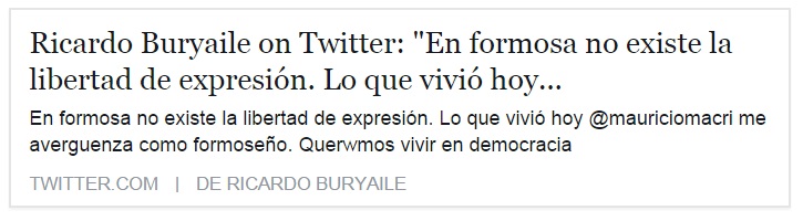 Buryaile acusa a Insfrán por impedir conferencia de prensa de Macri en el hotel casino