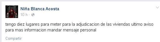 Captura de pantalla de la cuenta de facebook.