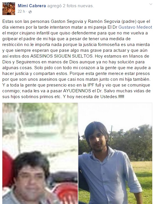 La denuncia que se viraliza en Facebook