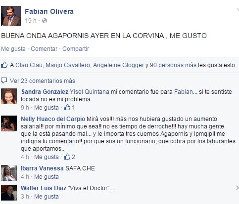 Captura de pantalla Facebook.
