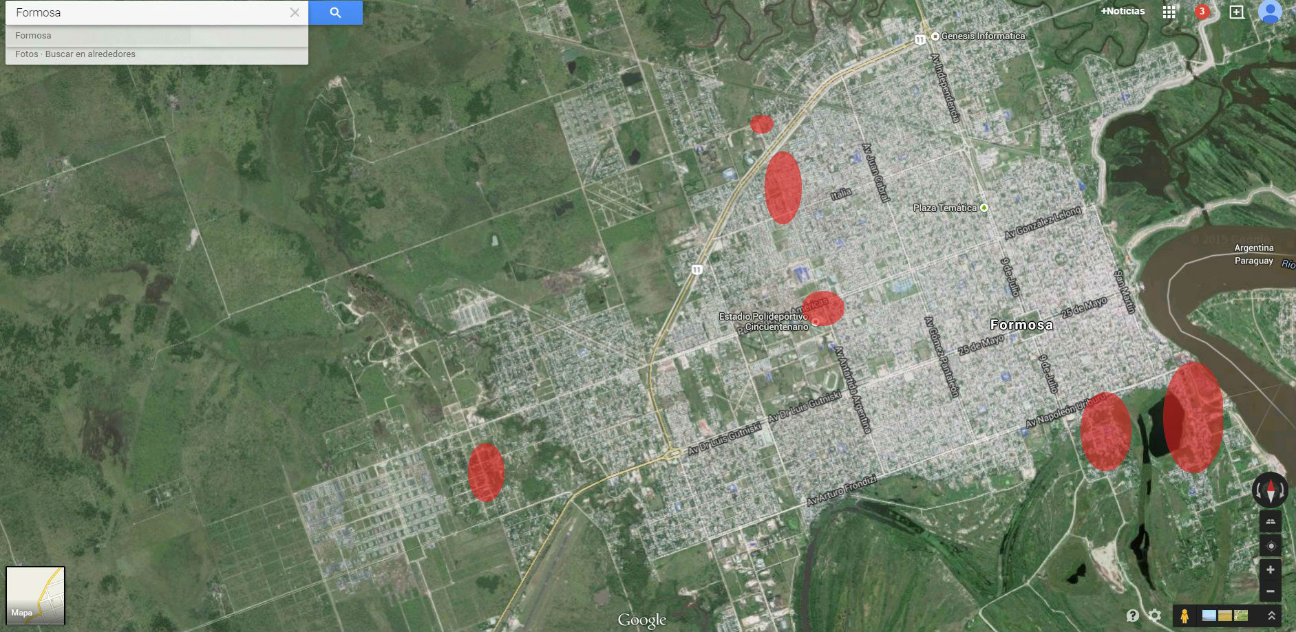 Sectores conflictivos en la ciudad.