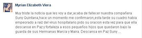 Falleció mujer que recibió graves quemaduras luego de discutir con su marido