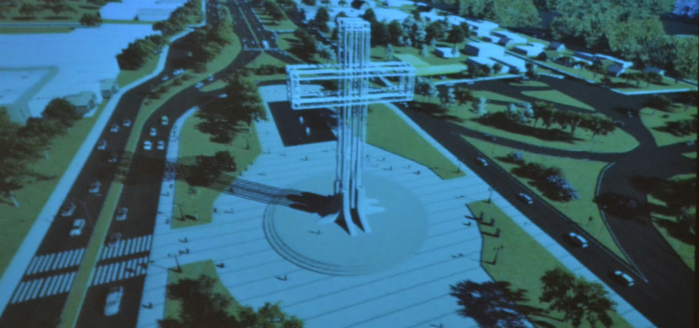 Maqueta. La autovía en la zona de la Cruz.