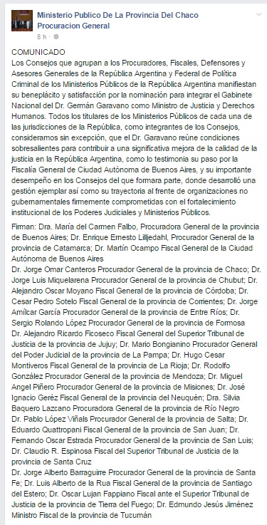 garavano fiscales procuradores sergio lopez formosa