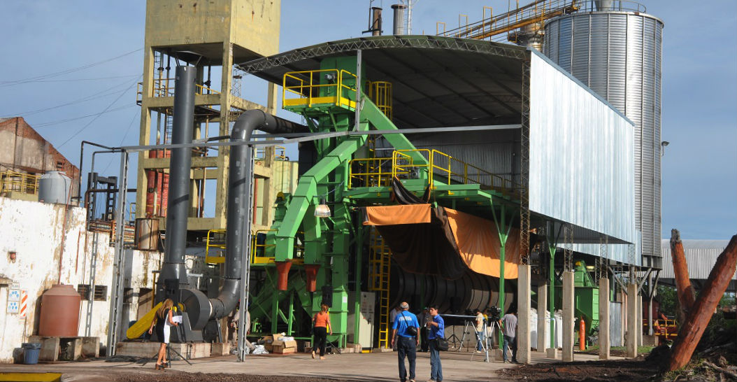 La planta productora de biomasa de la empresa Unitán SAICA, inaugurada este miércoles.