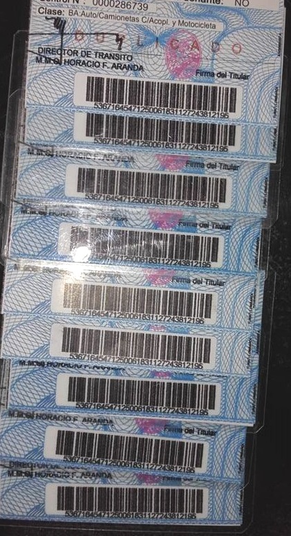 registro de conducir apocrifos