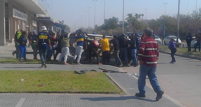 Accidente en la Gutnisky, frente a El Pajarito