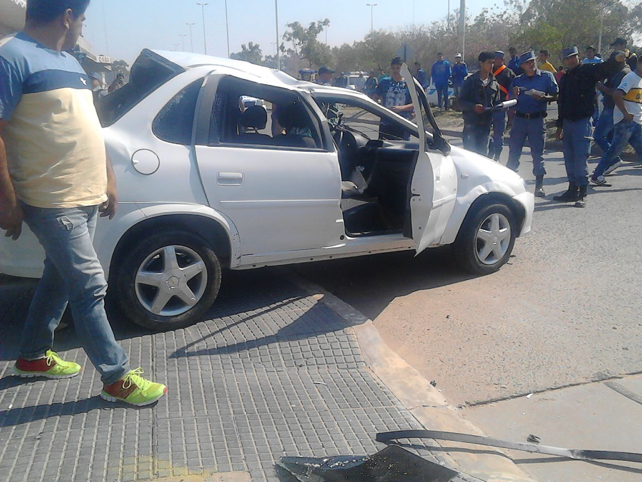 Accidente en la Gutnisky, frente a El Pajarito
