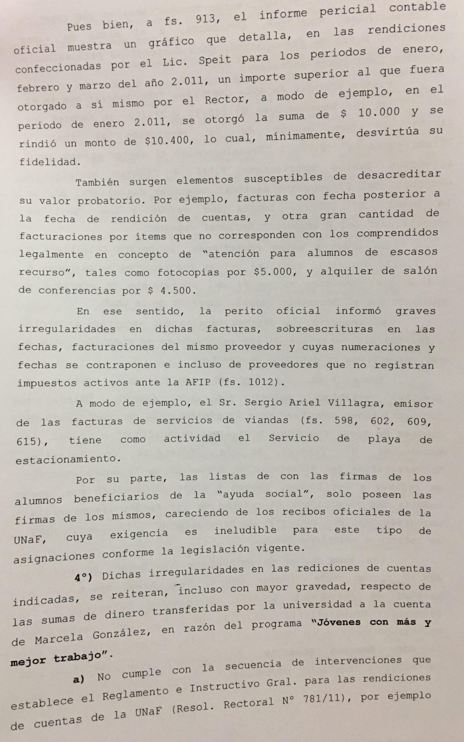 Detalles del expediente que terminó con el procesamiento del rector Romano