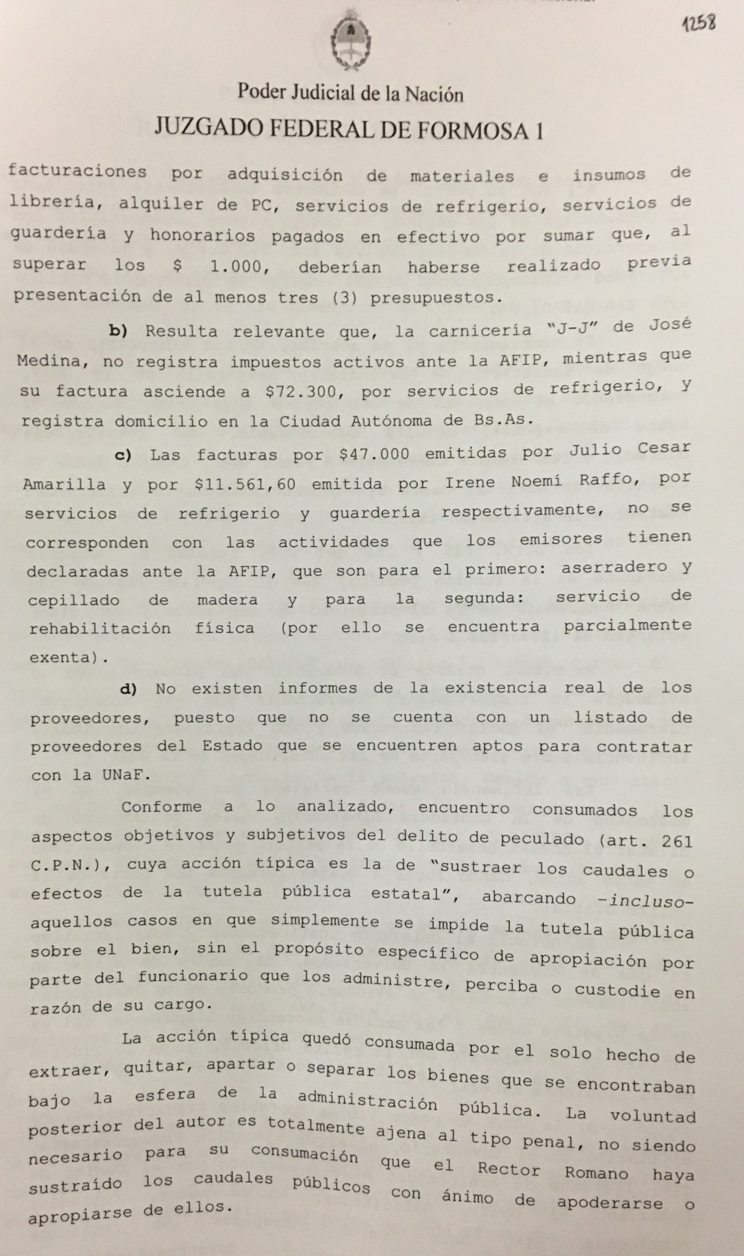 Detalles del expediente que terminó con el procesamiento del rector Romano