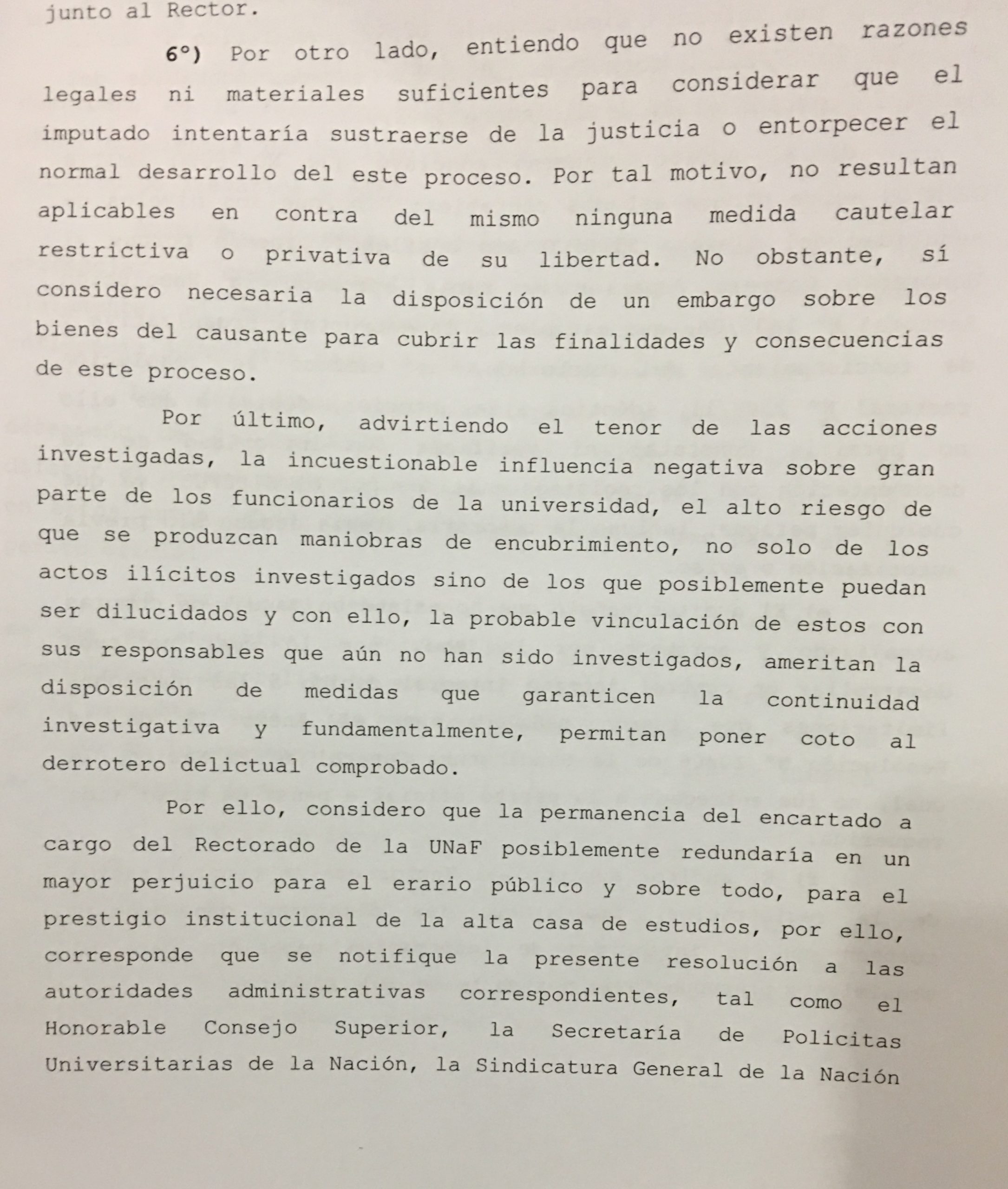 Detalles del expediente que terminó con el procesamiento del rector Romano