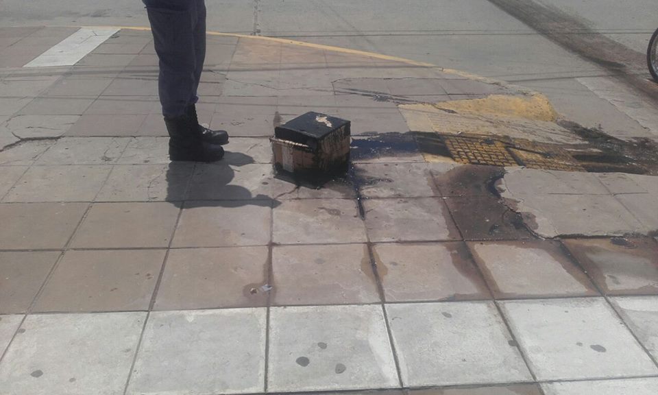 Derrame accidental de ácido sulfúrico en el centro