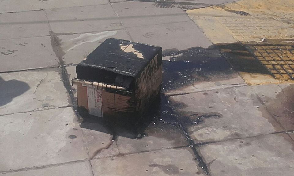 Derrame accidental de ácido sulfúrico en el centro