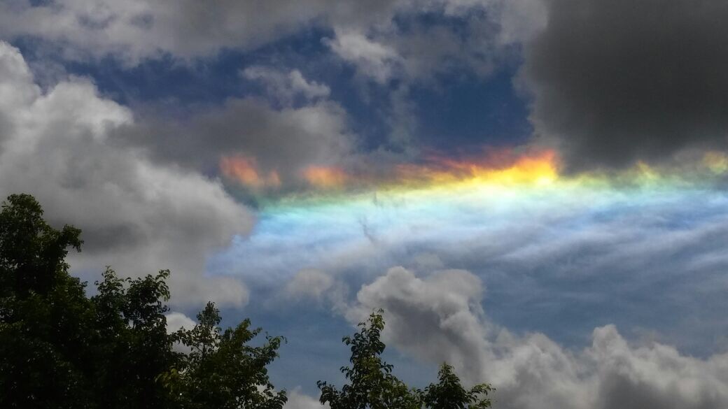 Maravillosa naturaleza: irisdencia o arco iris de fuego en la zona de Laguna Blanca y Clorinda