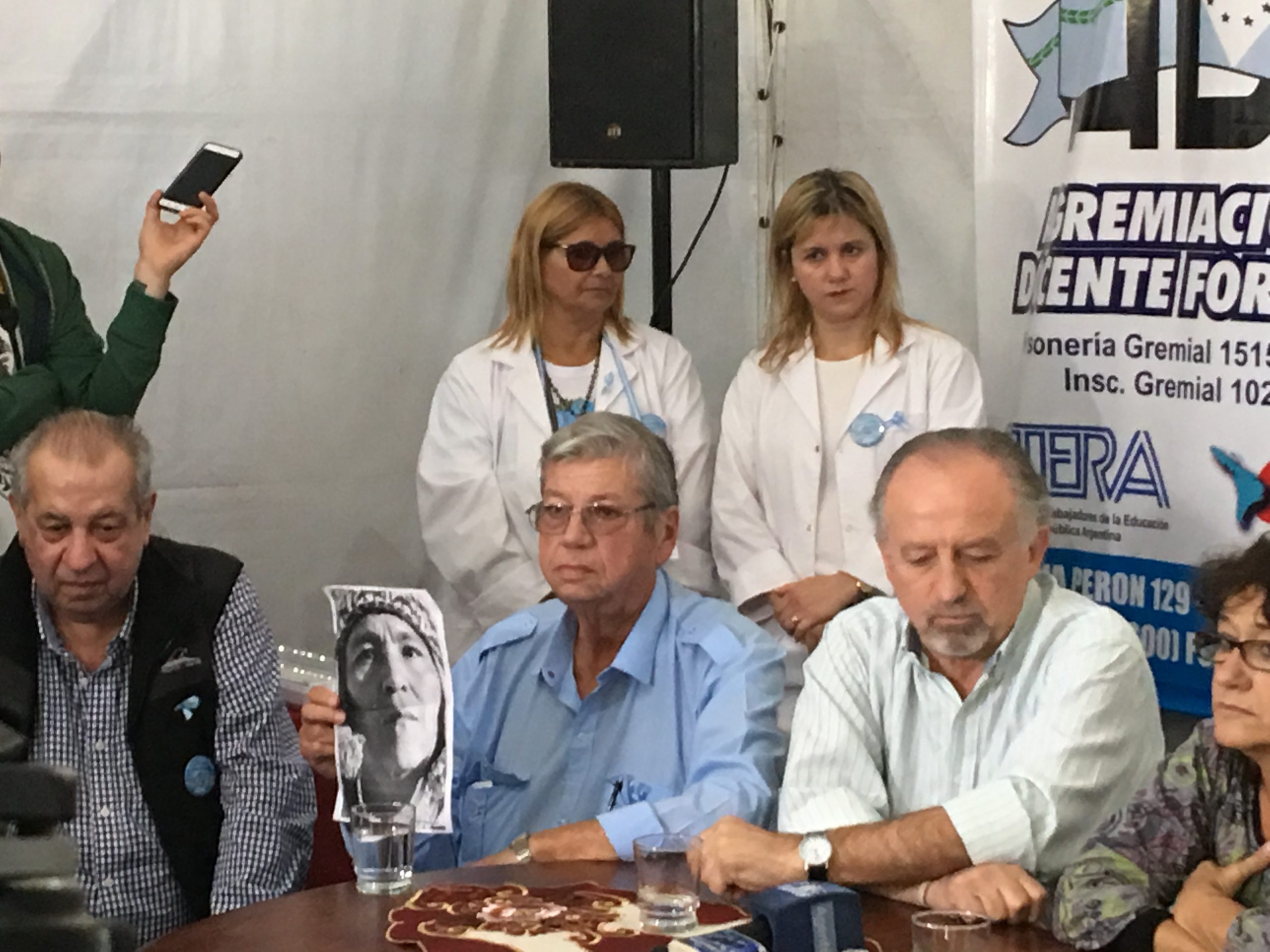 Baradel, Yasky y Alesso vinieron a la Escuela Itinerante y agradecieron a Gildo por adherir al reclamo de paritarias nacionales