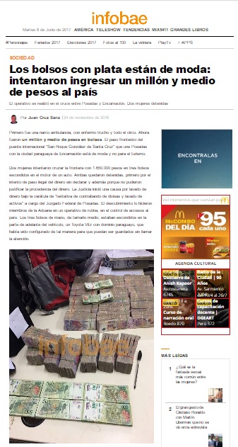 Oficialmente no se confirmó el secuestro de 5 millones a «burreros» paraguayos