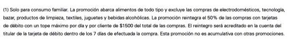 Comercios adheridos a la promoción de descuentos del 50% para comprar mercaderías