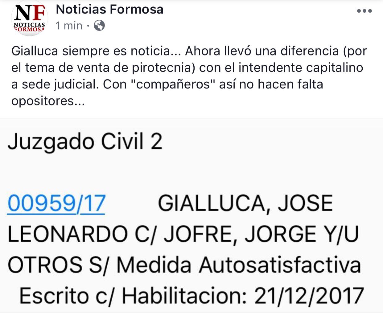 El STJ rechazó un planteo de Gialluca por no tener el mínimo sustento probatorio