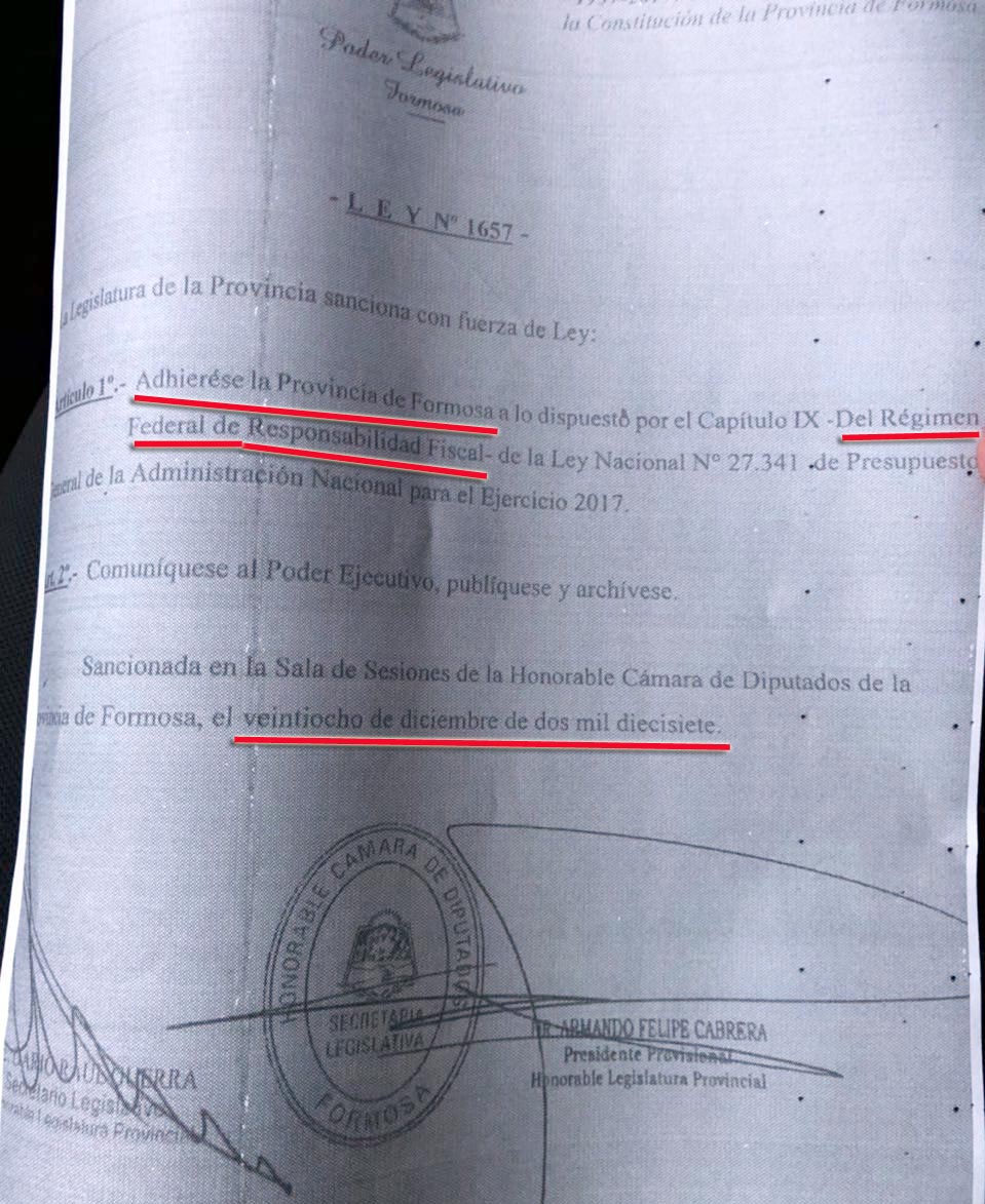 El gobierno de Formosa salió de la emergencia económica