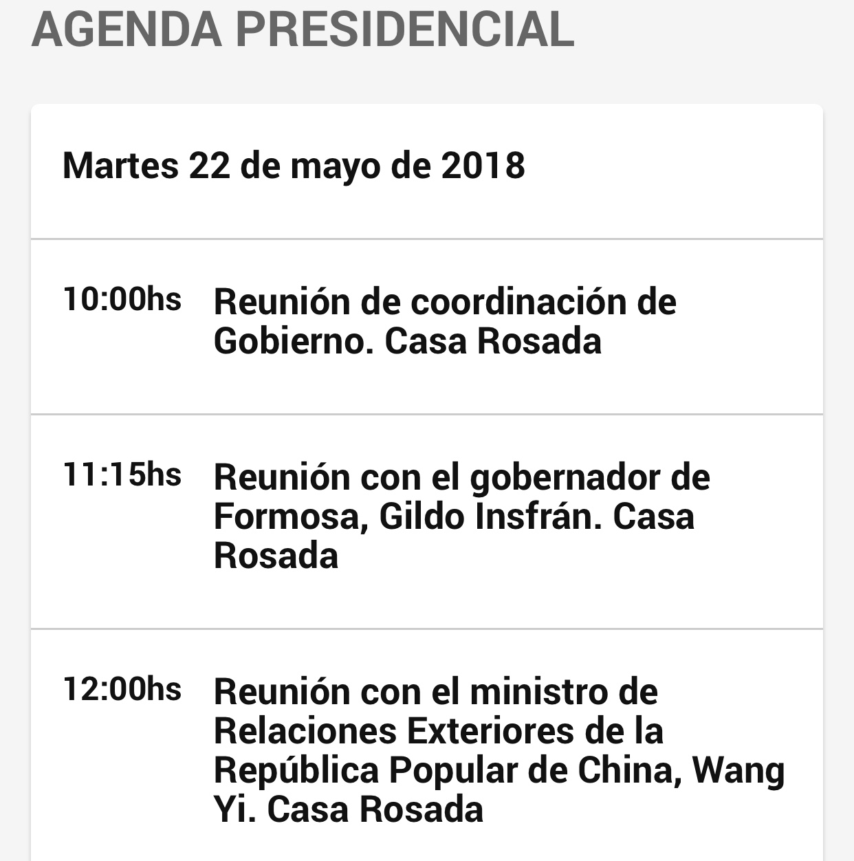 En Casa Rosada Macri recibió a Insfrán