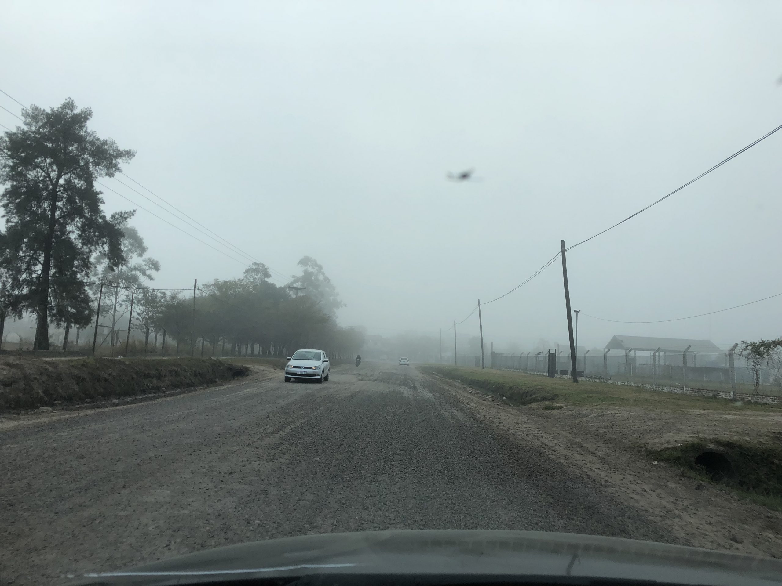 Densa niebla en la ciudad