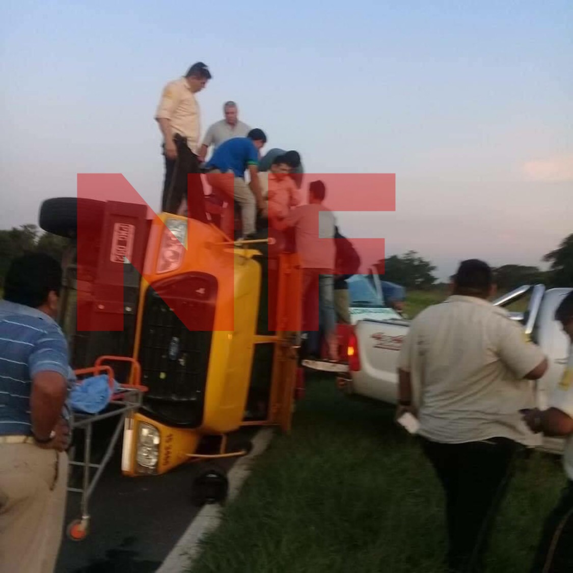 Volcó un camión de Prosegur