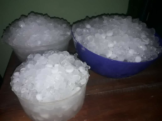 Temporal de granizo y lluvia en la madrugada