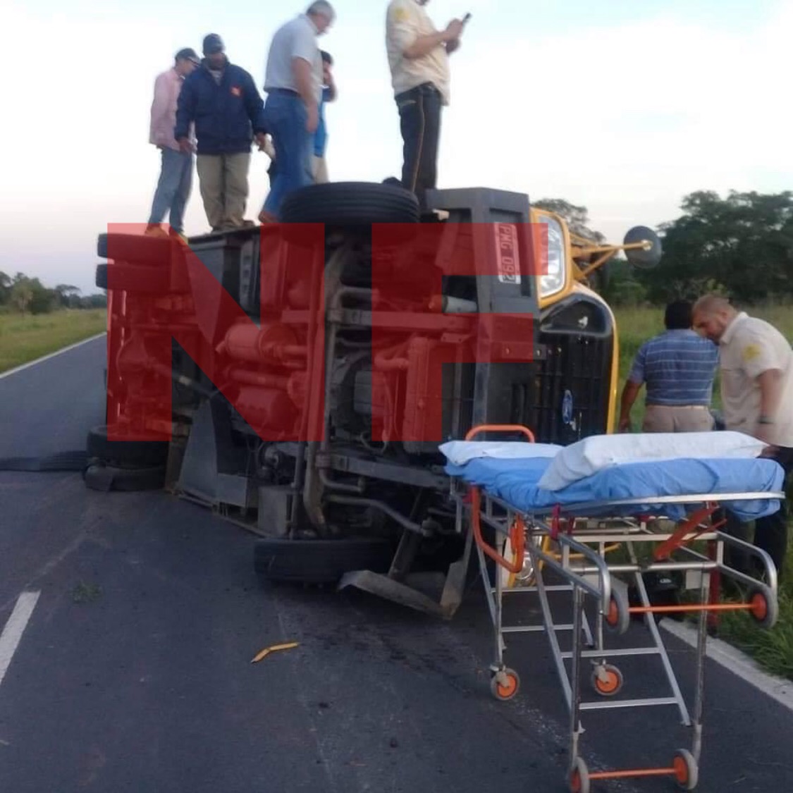 Volcó un camión de Prosegur