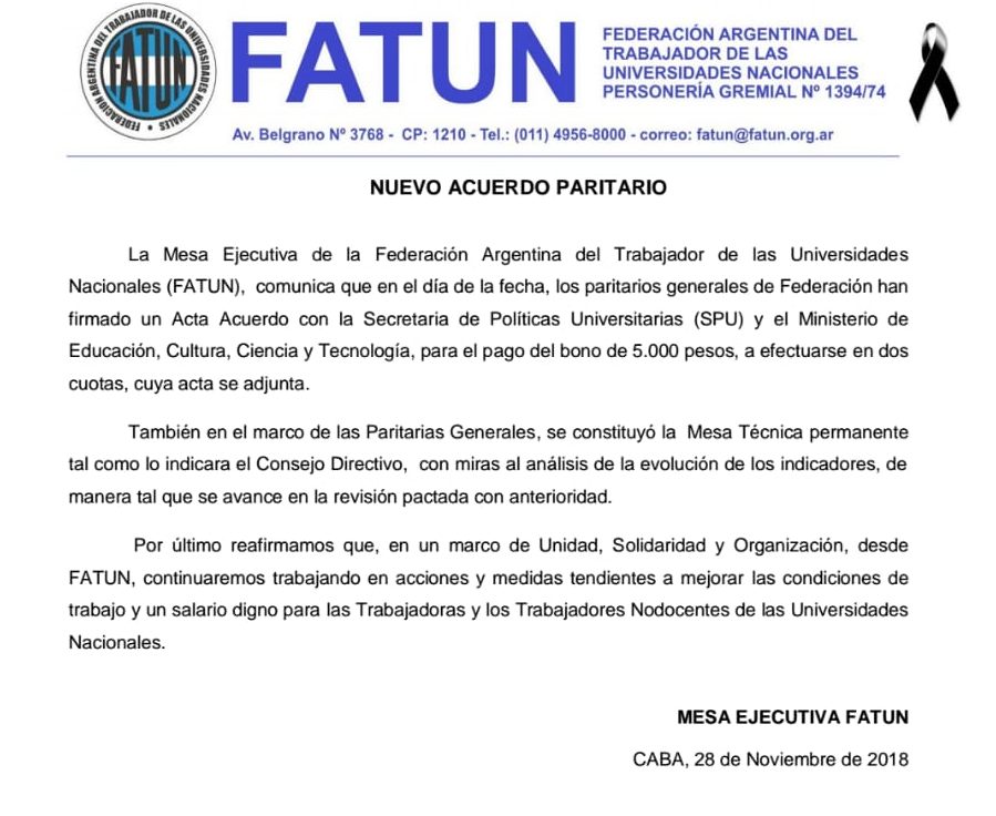 No docentes de la UNaF cobrarán bono de 5 mil pesos