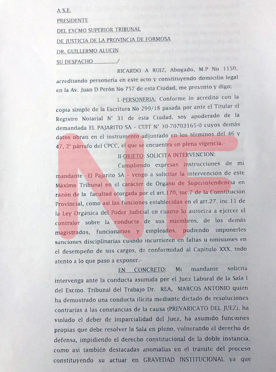 Denunciaron penalmente al juez laboral Marcos Rea