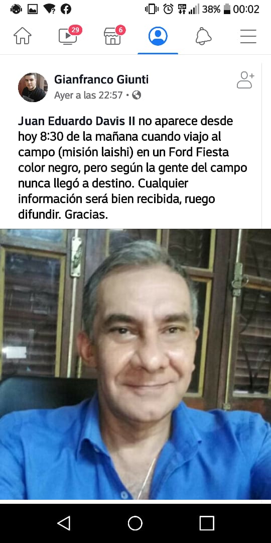 Buscan a Eduardo Davis