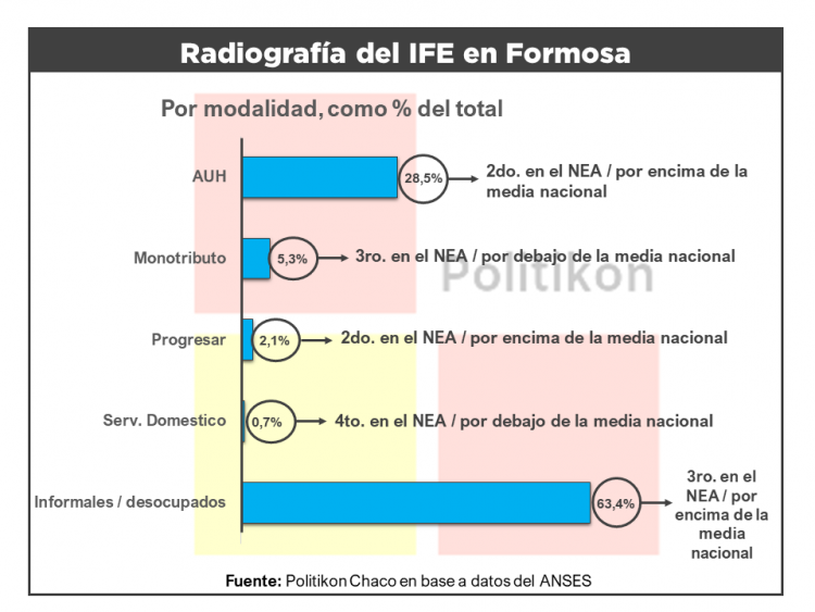 Más del 80% de la población apta para trabajar cobró el IFE en Formosa, el registro más alto del país