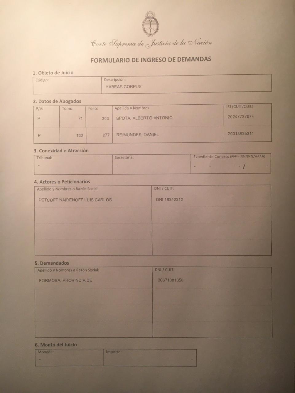 Naidenoff recurrió a la Corte Suprema de Justicia por los varados formoseños