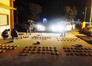 Hallan 101 kilos de marihuana abandonados a la vera de la ruta nacional 86 en Belgrano