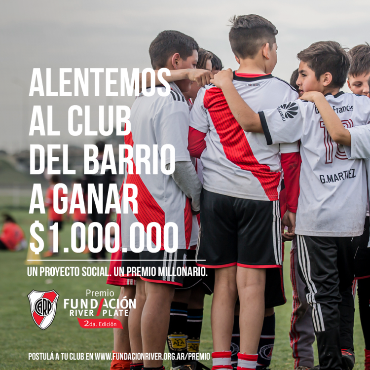 Fundación River lanzó un concurso para premiar con $1.000.000 a clubes y entidades sociales