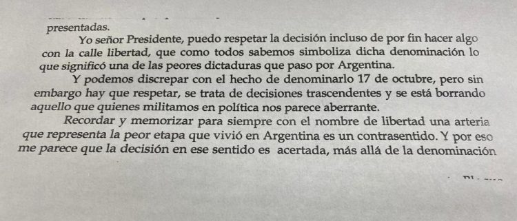 Porque, desde el 2013 la calle Libertad pasó a llamarse 17 de Octubre