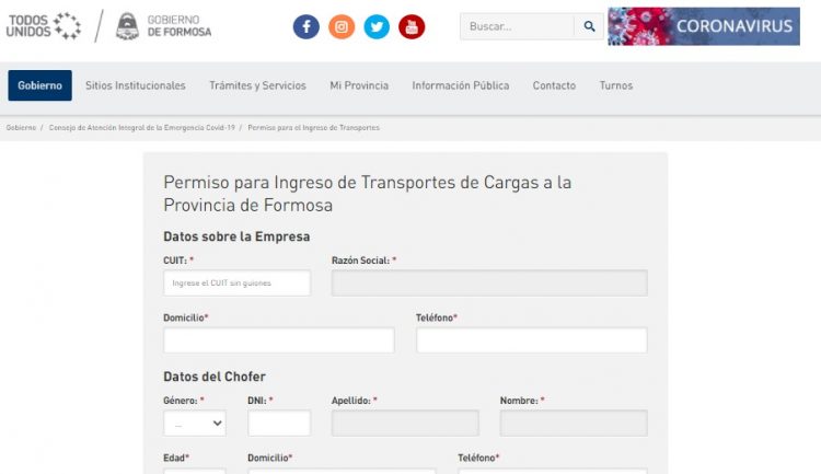 Camioneros: aquí el formulario a rellenar 24 horas antes de ingresar a Formosa